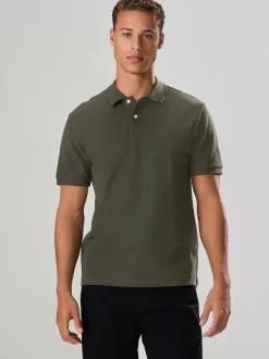 Green Regular Fit Textured Smart Polo Shirt