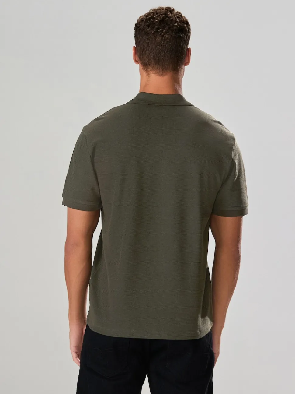Green Regular Fit Textured Smart Polo Shirt