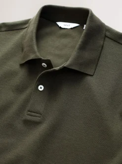 Green Regular Fit Textured Smart Polo Shirt