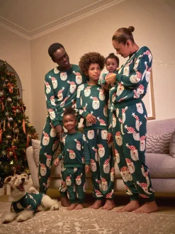 Green Santa Matching Family Christmas Pyjamas
