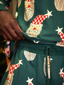 Green Santa Matching Family Christmas Pyjamas