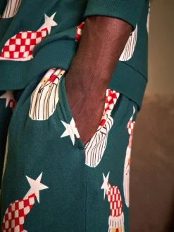 Green Santa Matching Family Christmas Pyjamas