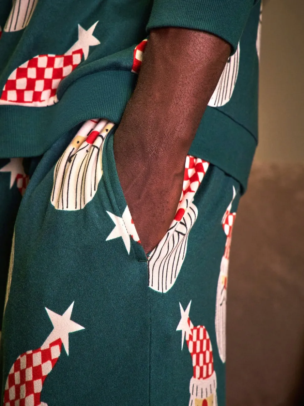 Green Santa Matching Family Christmas Pyjamas