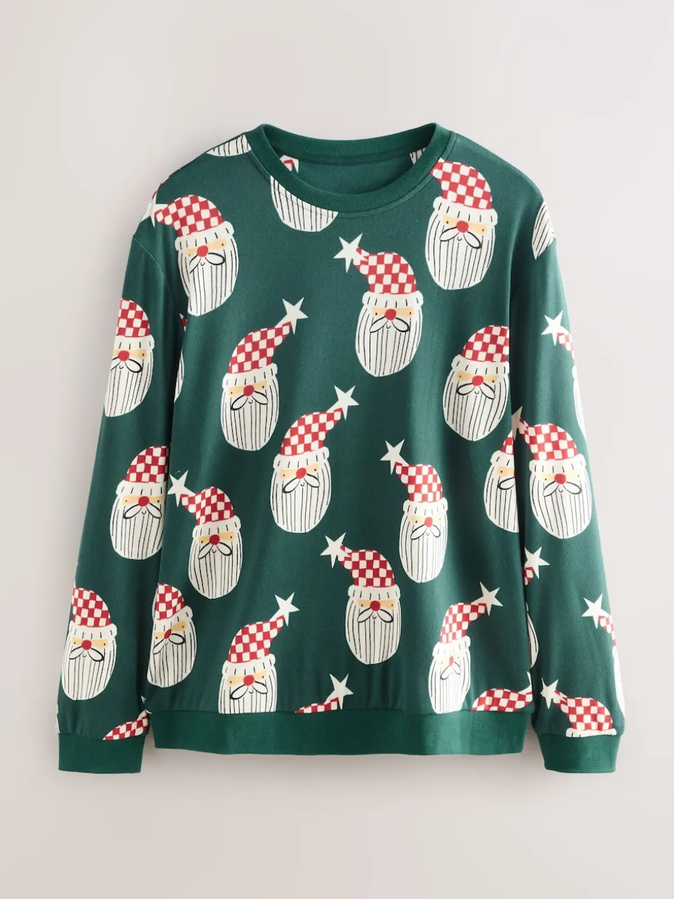 Green Santa Matching Family Christmas Pyjamas