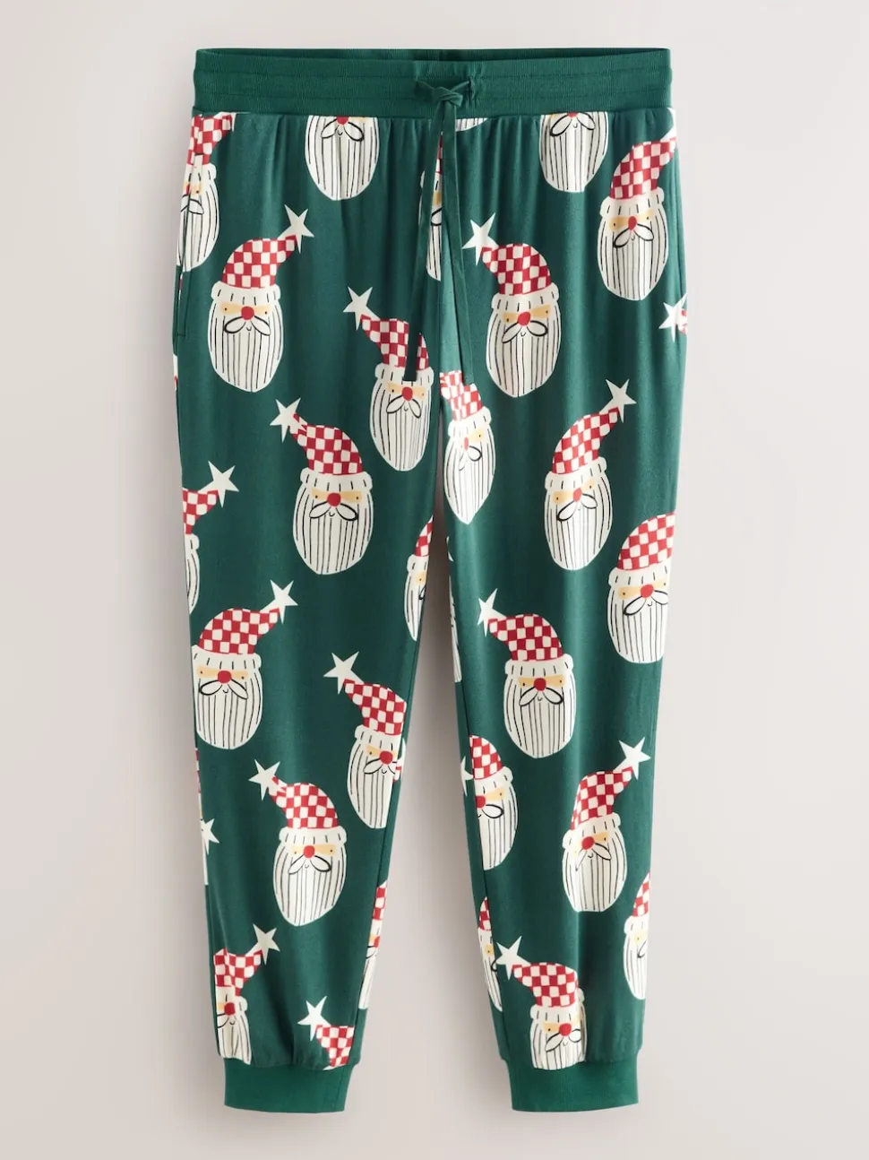 Green Santa Matching Family Christmas Pyjamas