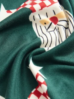Green Santa Matching Family Christmas Pyjamas
