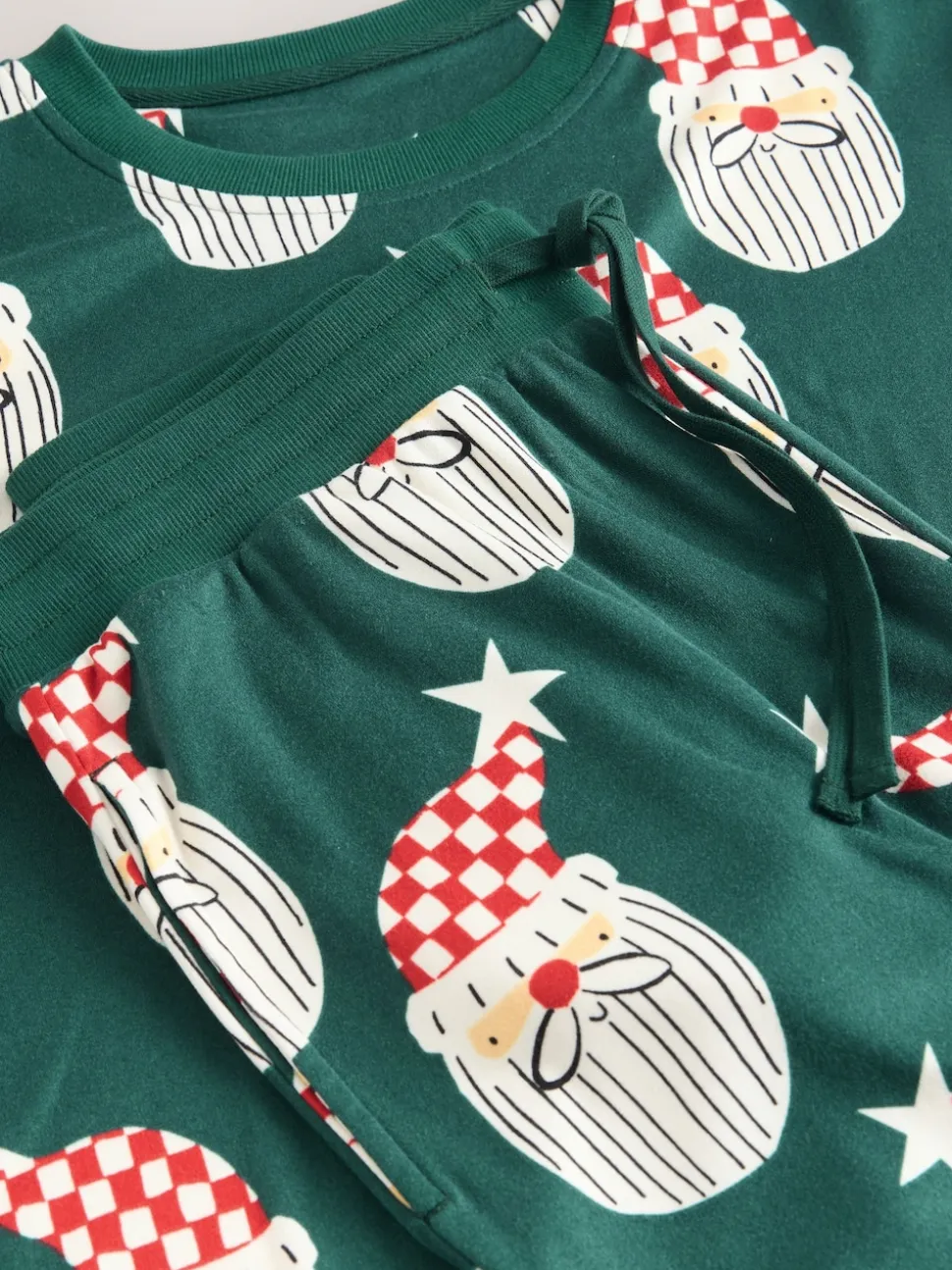 Green Santa Matching Family Christmas Pyjamas