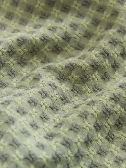 Green Seersucker Gingham Lightweight Drawstring Shorts