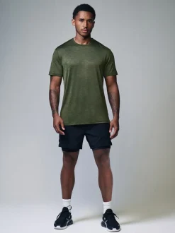 Green Short Sleeve Tee Active Gym Training Top