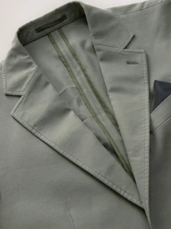 Green Slim Fit Cotton TENCEL™ Suit Jacket