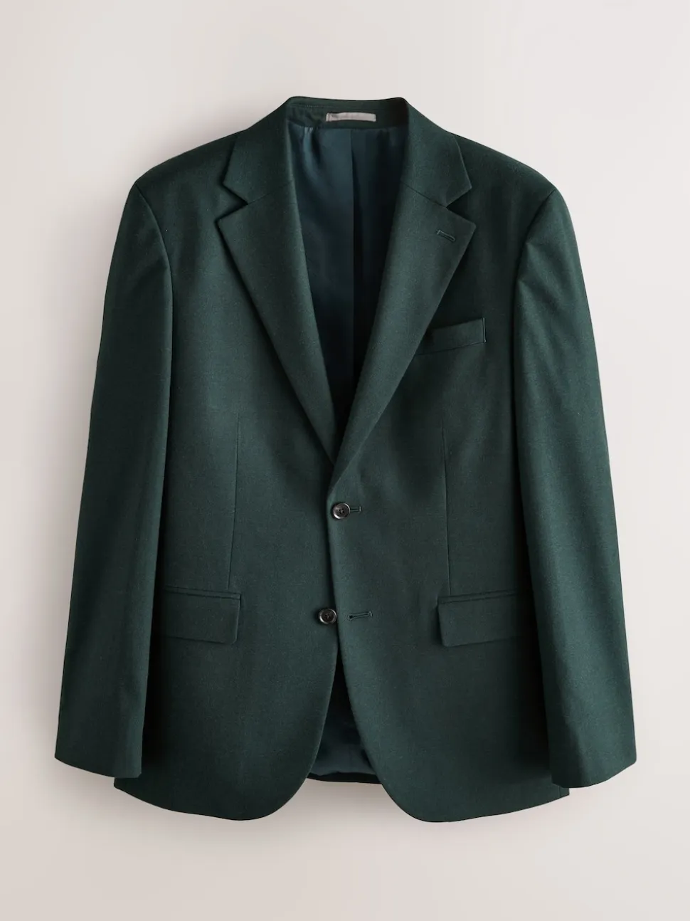 Green Slim Fit Flannel Suit Jacket