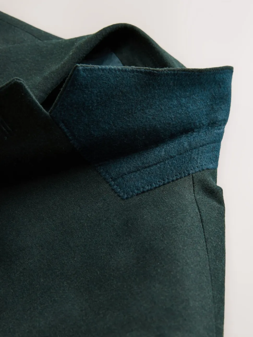 Green Slim Fit Flannel Suit Jacket