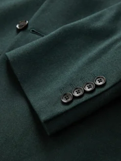 Green Slim Fit Flannel Suit Jacket