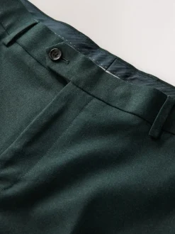 Green Slim Fit Flannel Suit Trousers
