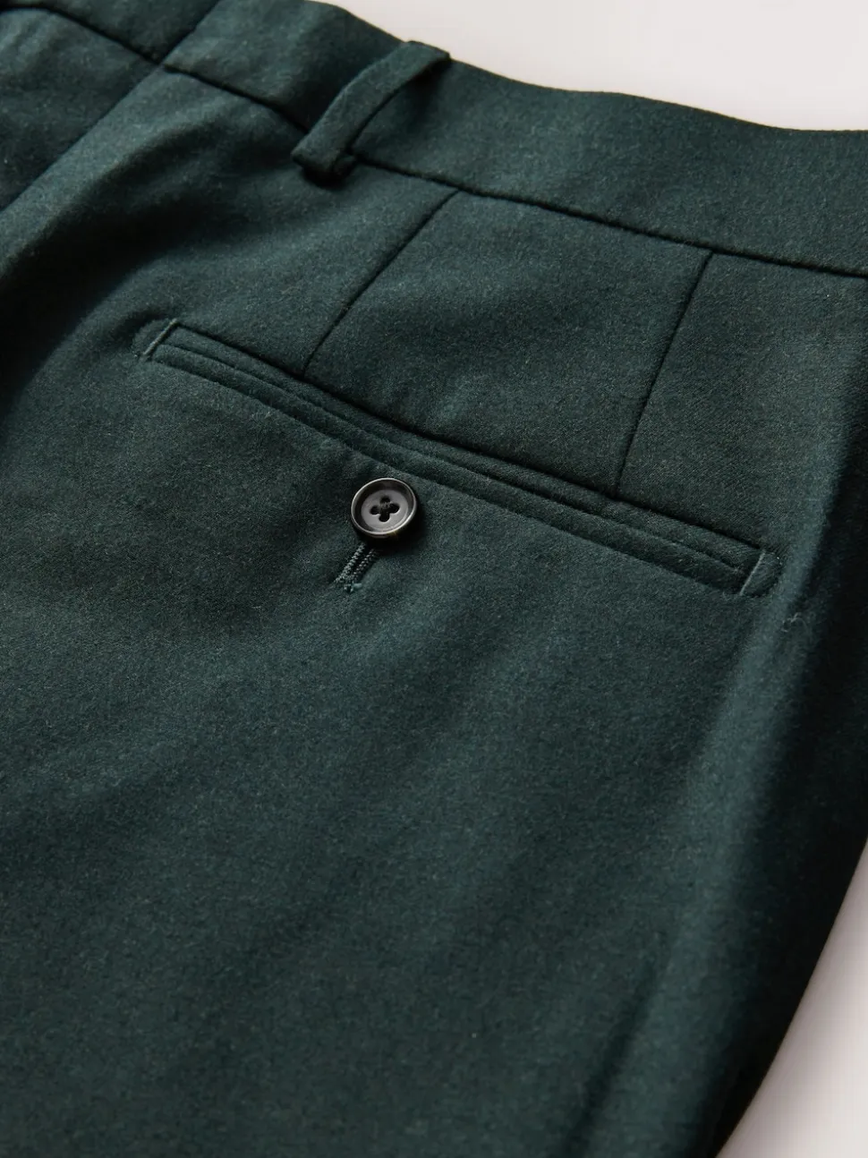 Green Slim Fit Flannel Suit Trousers