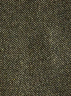 Green Slim Fit Herringbone Wool Blend Suit Trousers