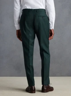 Green Slim Fit Signature Zignone Italian Wool Cashmere Blend Flannel Suit Trousers