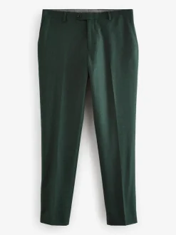 Green Slim Fit Signature Zignone Italian Wool Cashmere Blend Flannel Suit Trousers