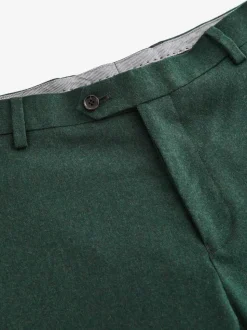Green Slim Fit Signature Zignone Italian Wool Cashmere Blend Flannel Suit Trousers