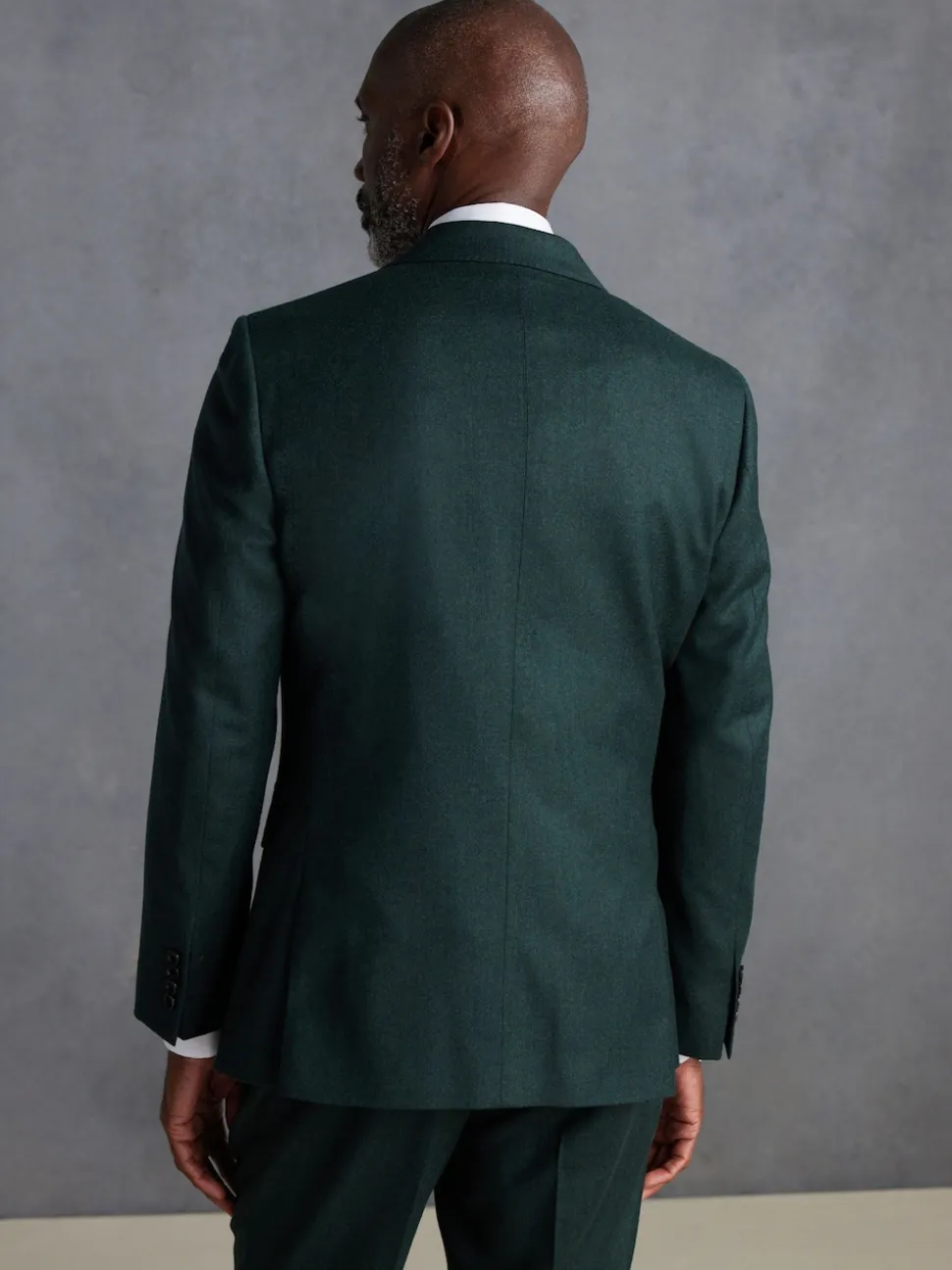 Green Slim Fit Signature Zignone Italian Wool Cashmere Blend Flannel Suit Jacket