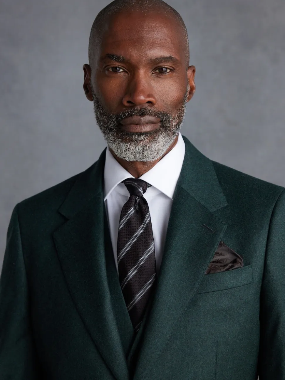 Green Slim Fit Signature Zignone Italian Wool Cashmere Blend Flannel Suit Jacket