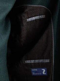 Green Slim Fit Signature Zignone Italian Wool Cashmere Blend Flannel Suit Jacket