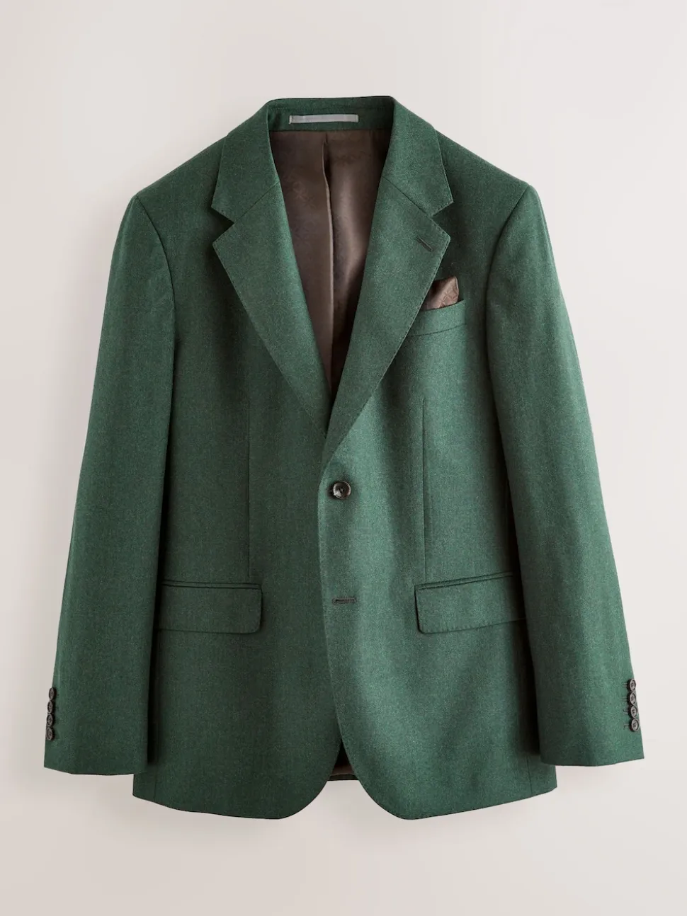 Green Slim Fit Signature Zignone Italian Wool Cashmere Blend Flannel Suit Jacket