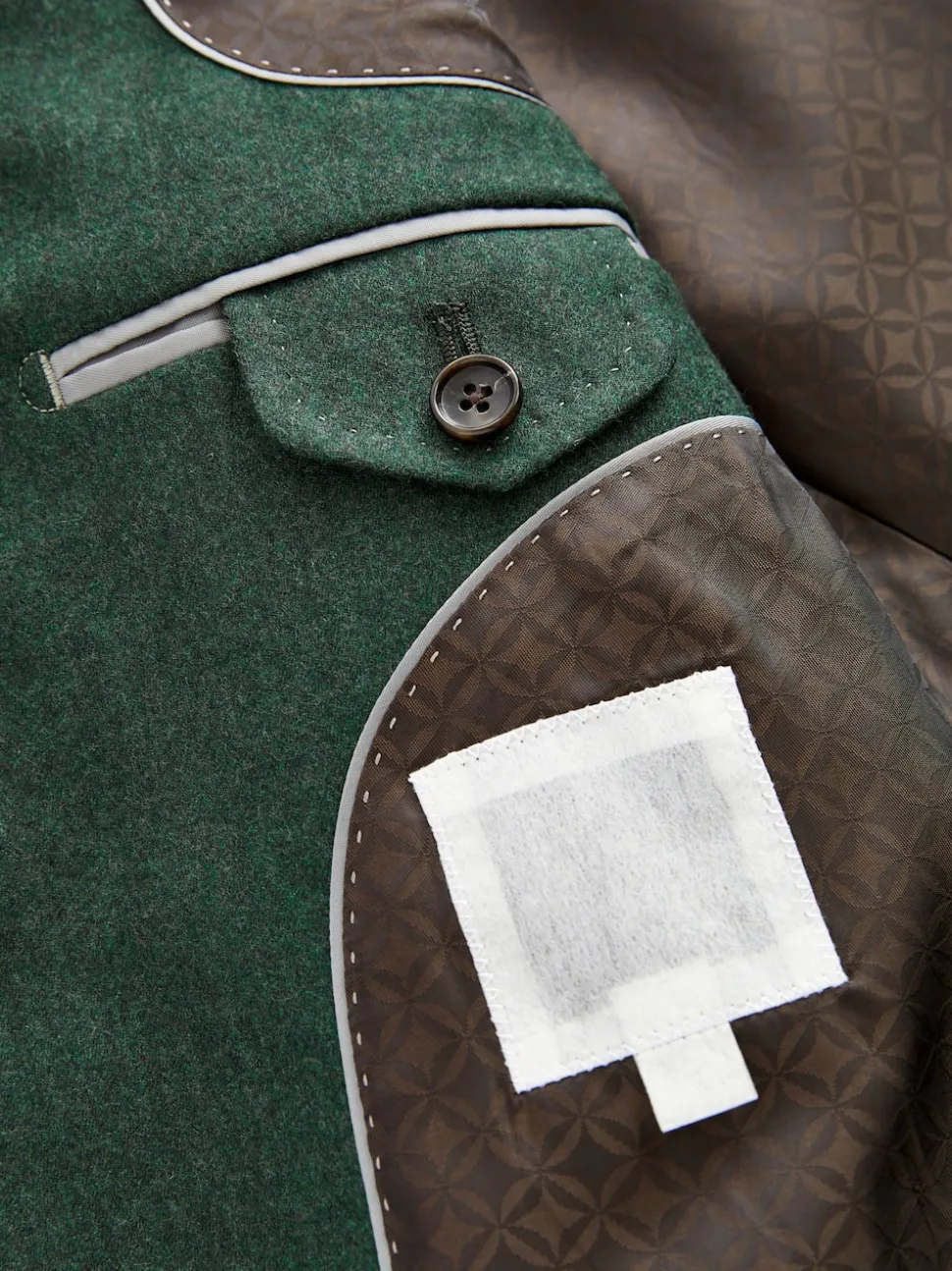 Green Slim Fit Signature Zignone Italian Wool Cashmere Blend Flannel Suit Jacket