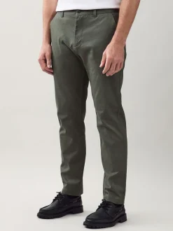 Green Slim Fit Stretch Printed Soft Touch Chino Trousers