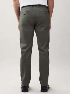 Green Slim Fit Stretch Printed Soft Touch Chino Trousers