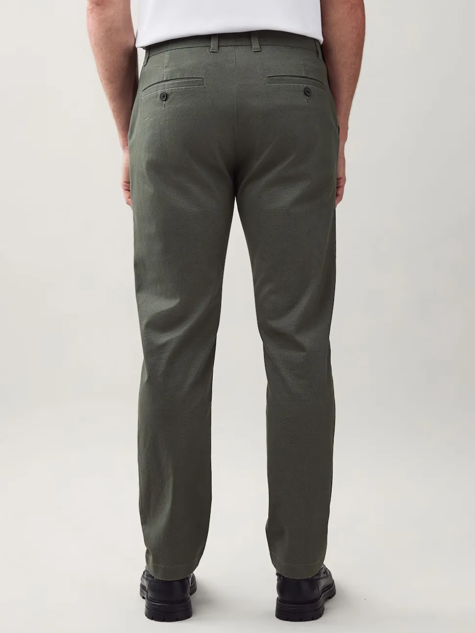 Green Slim Fit Stretch Printed Soft Touch Chino Trousers