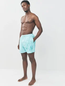 Green Snoopy License Printed Swim Shorts