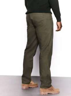 Green Straight Fit Smart Brushed Cotton TENCEL™ Lyocell Blend Chinos With Belt