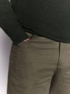 Green Straight Fit Smart Brushed Cotton TENCEL™ Lyocell Blend Chinos With Belt
