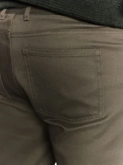 Green Straight Fit Smart Brushed Cotton TENCEL™ Lyocell Blend Chinos With Belt