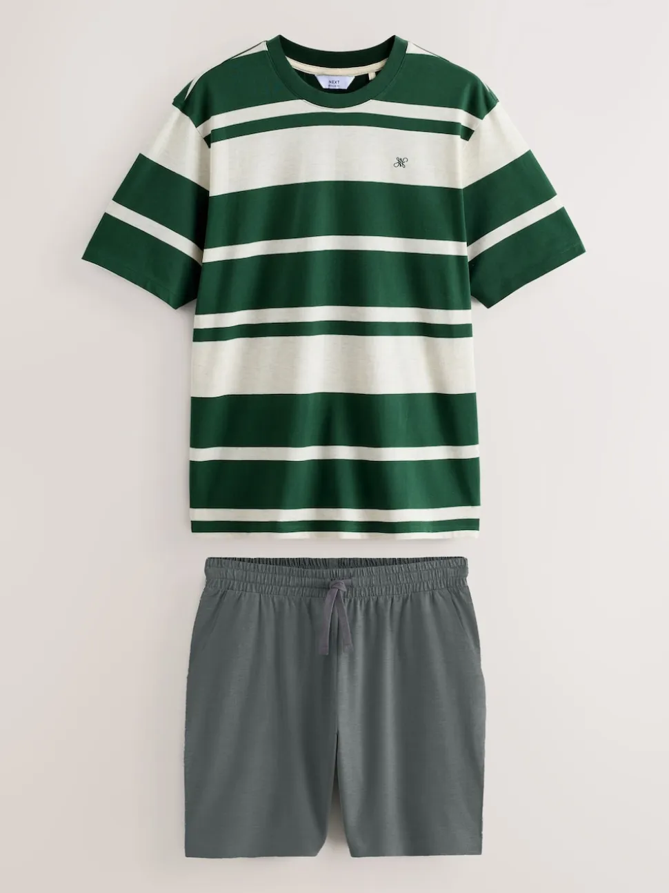 Green Stripe Short Sleeve Jersey Pyjamas Set