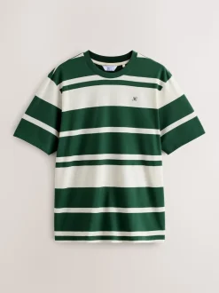 Green Stripe Short Sleeve Jersey Pyjamas Set