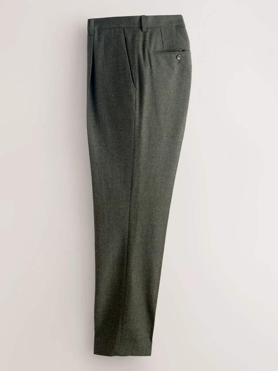 Green Tailored Fit Merino Wool Blend Suit Trousers