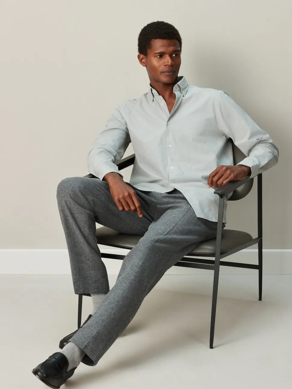 Green Texture Regular Fit Cotton Rich Long Sleeve Formal Shirt