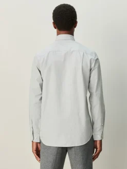 Green Texture Regular Fit Cotton Rich Long Sleeve Formal Shirt