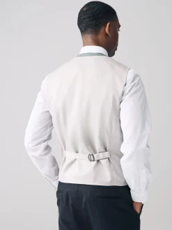 Green Textured Suit Waistcoat