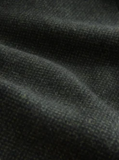 Green Wool Rich Epsom With Corduroy Trim Coat