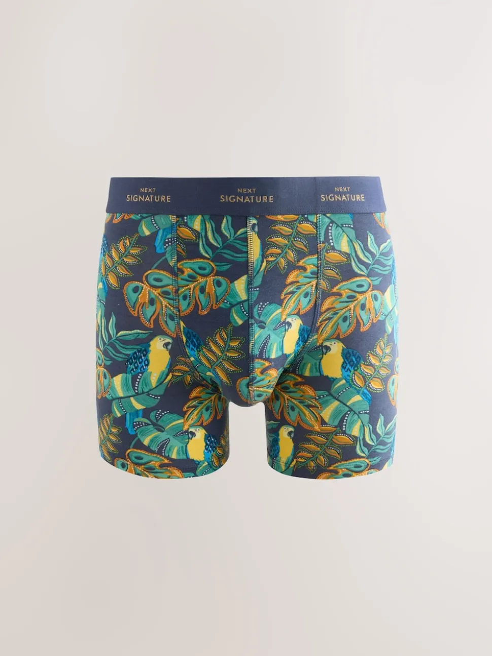 Green/Blue Leaf Animal Print Signature Cotton Rich Boxers 4 Pack