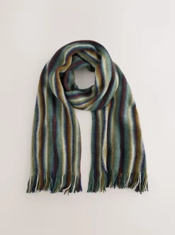 Green/Blue Stripe Knitted Scarf