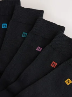 Green/Blue/Red Logo 5 Pack Embroidered Lasting Fresh Socks