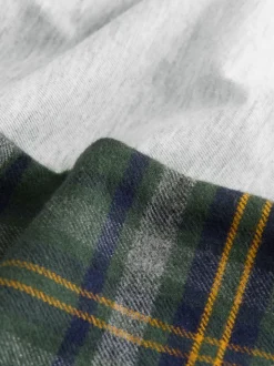 Green/Grey Marl Check Woven Short Sleeve Pyjamas Set