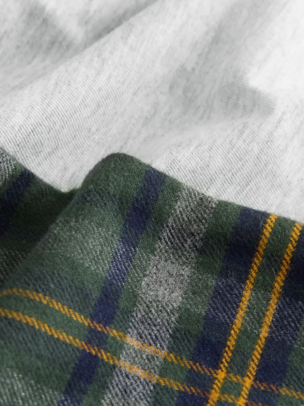 Green/Grey Marl Check Woven Short Sleeve Pyjamas Set