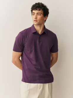 Green/Purple/Blue Geo Regular Fit Short Sleeve Jersey Polo Shirts 5 Pack