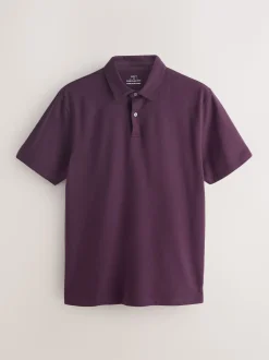 Green/Purple/Blue Geo Regular Fit Short Sleeve Jersey Polo Shirts 5 Pack