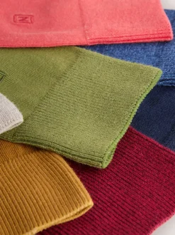 Green/Red/Blue 8 Pack Embroidered Lasting Fresh Socks
